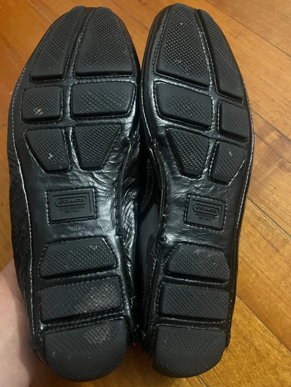 Coach Black Patent Leather Slip-On Loafers